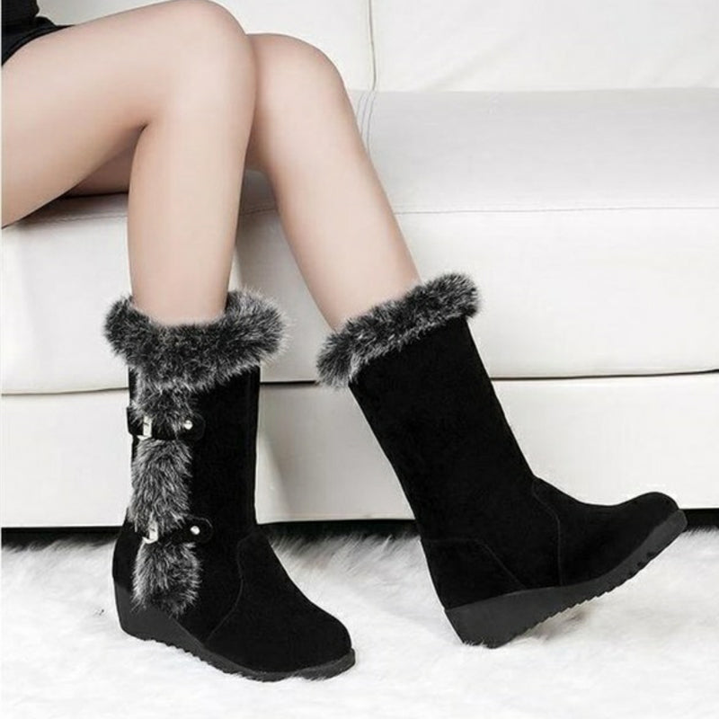 Warm Fur Mid-Calf Snow Boots