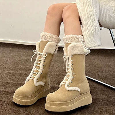 Women's Fashion Casual Simple Warm Platform Snow Boots